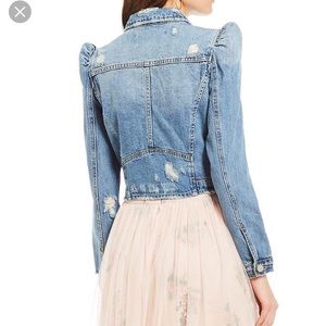 chelsea and violet puff sleeve denim jacket